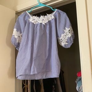 Blue and white striped shirt from Japan